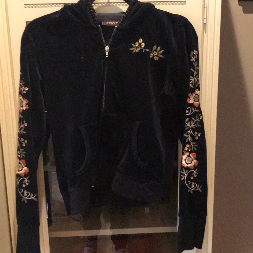 DKNY Active Zip Hooded L/S Black Jacket